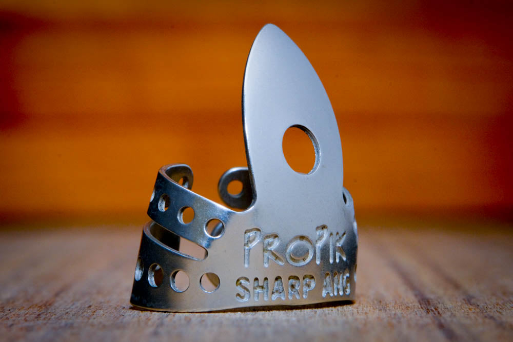 ProPik Sharpie Fingerpicks split wrap angled front