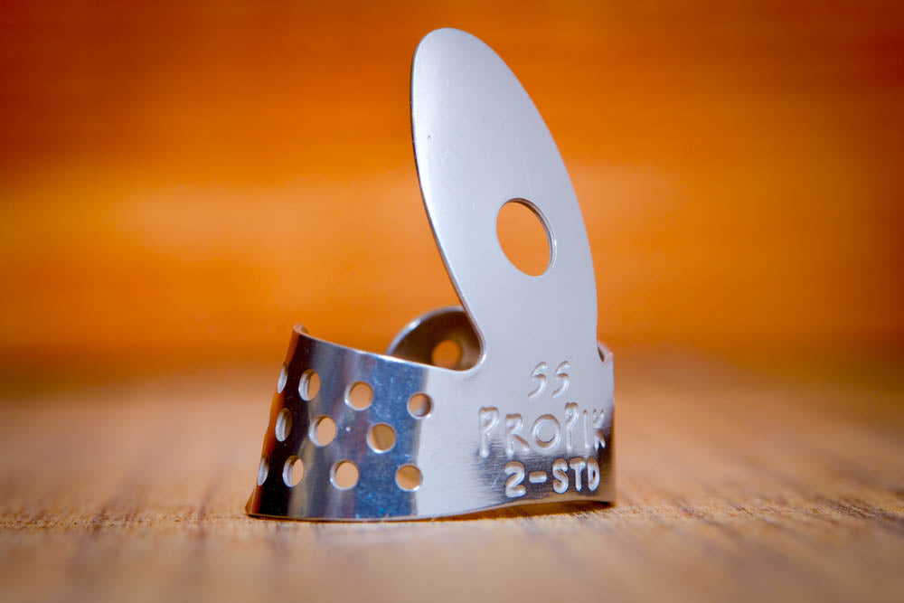 ProPik Stainless Steel Fingerpicks single wrap front