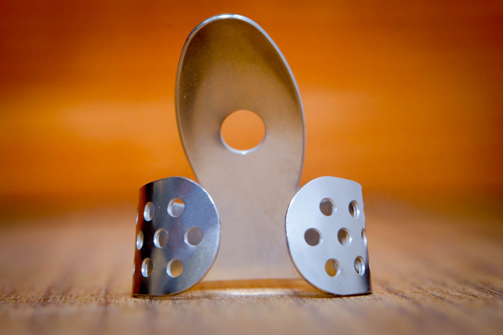 ProPik Stainless Steel Fingerpicks single wrap  angled back