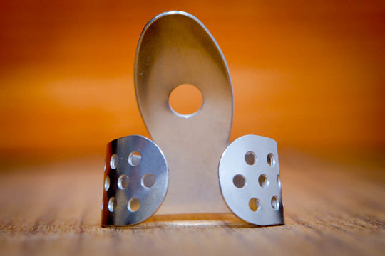 ProPik Stainless Steel Fingerpicks single wrap  angled back